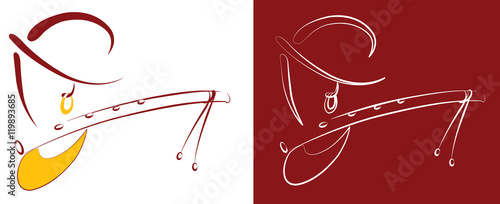 Krishna Line Art illustration