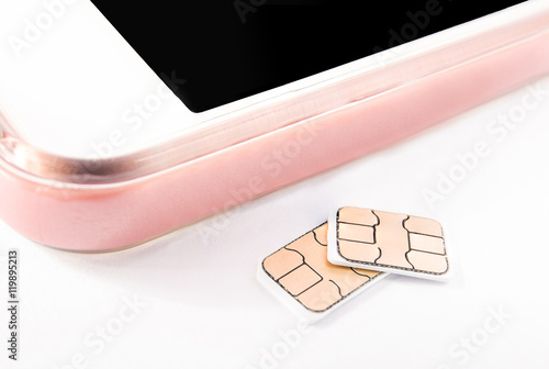 nano sim card and smart phone photo