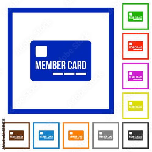 Member card framed flat icons