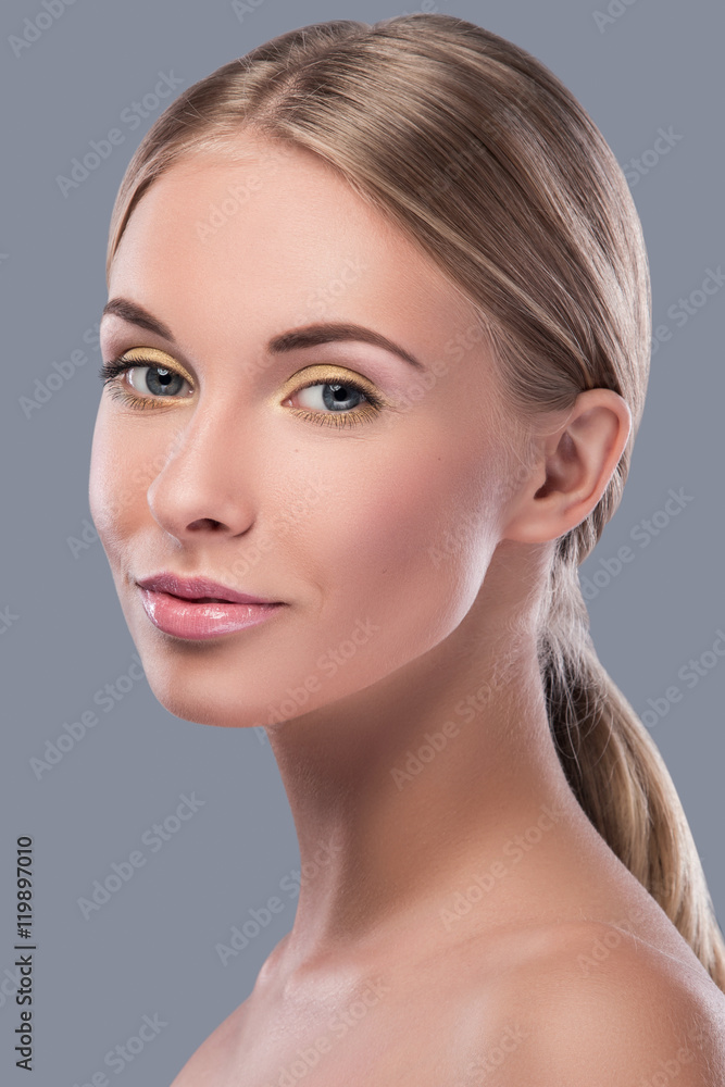 Beautiful blonde woman with bright makeup Beautiful blonde woman with bright makeup