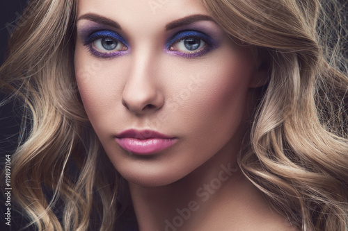 Wallpaper Mural Blonde woman with curly hair Torontodigital.ca