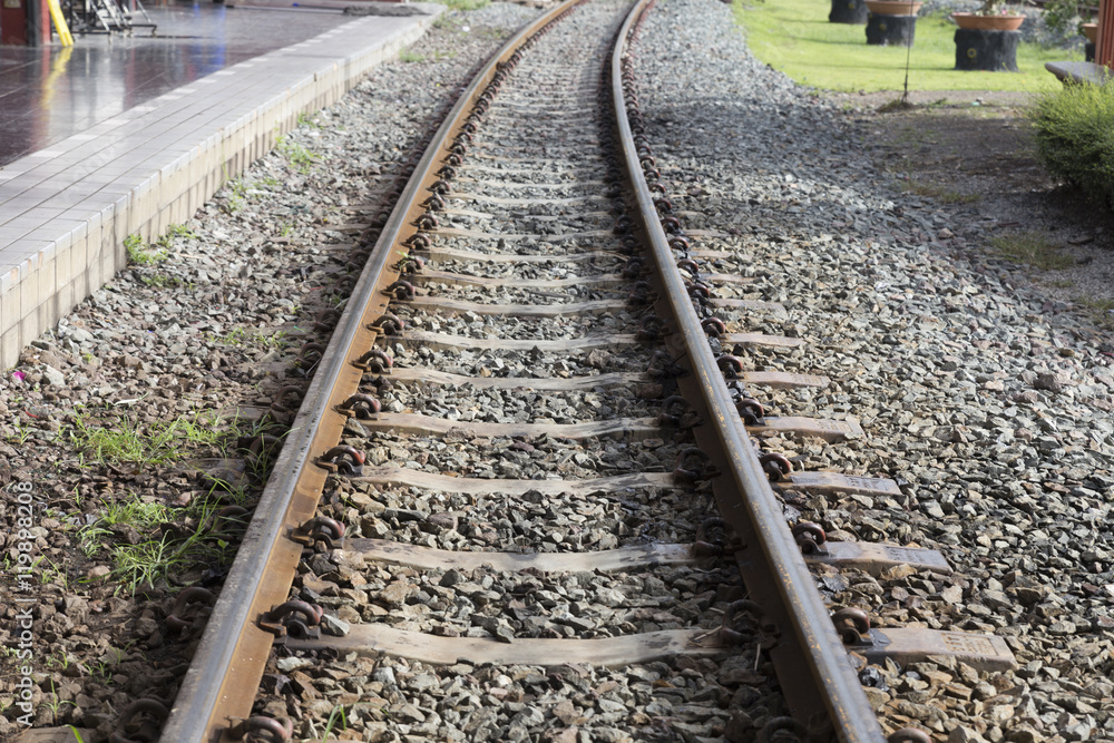 railway track at train station railway track at train station