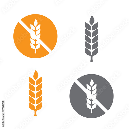 Wheat yellow gluten free grain icon