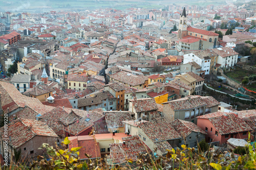  view of Berga in winter twilight. Catalonia