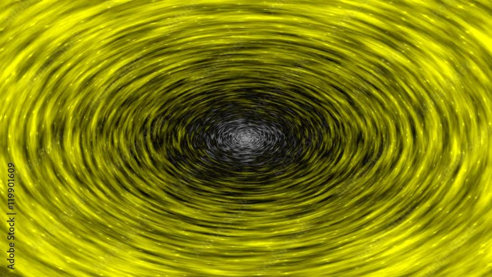 Yellow hypnotic spiral circle with black center. Swirl animation. Yellow hypnotic spiral circle with black center. Swirl animation.