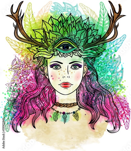 Female shaman portriat.