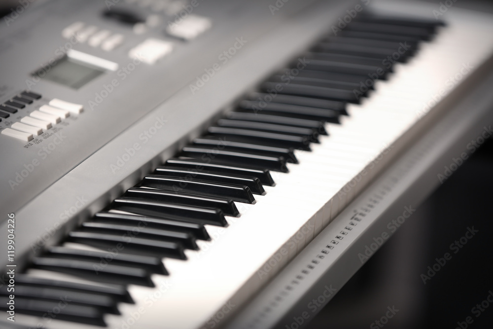 Electronic synthesizer, closeup Electronic synthesizer, closeup