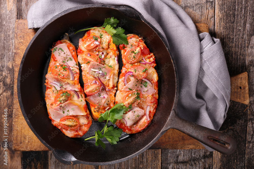 baked aubergine with ham and tomato baked aubergine with ham and tomato