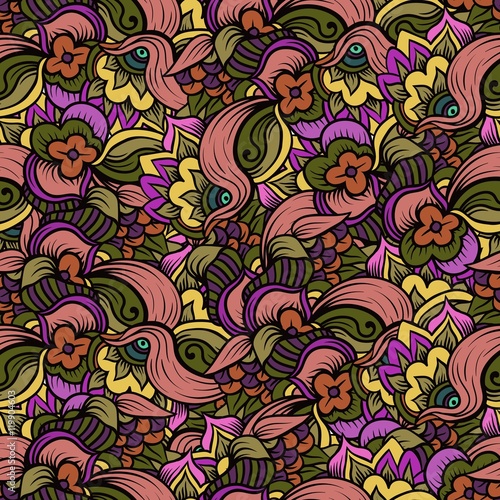 Seamless floral pattern fall season