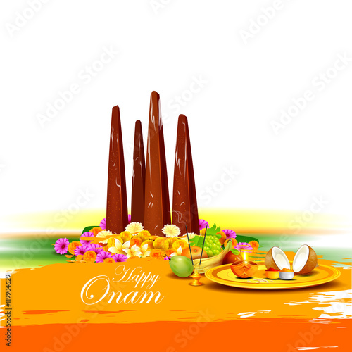 Happy Onam  holiday for South India festival background