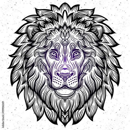 Detailed Lion in aztec style