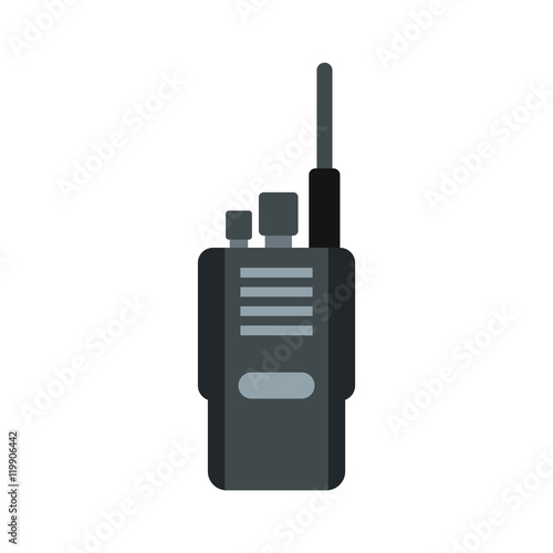 Portable radio transceiver icon in flat style on a white background vector illustration