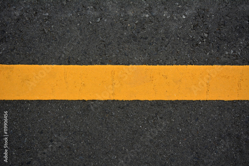 Background yellow line on the road