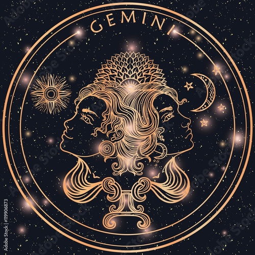 Hand drawn line art of zodiac cancer. Vector