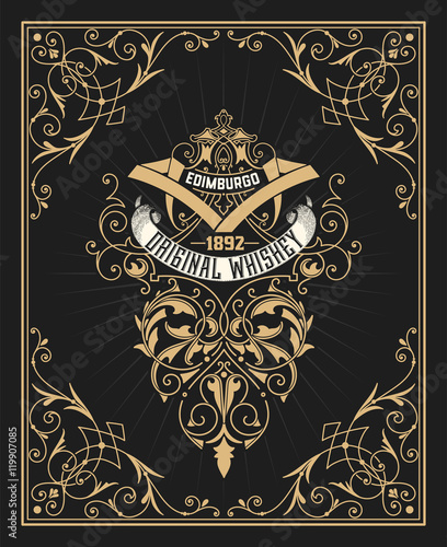 Vintage design for labels. Suitable for whiskey or other comerci