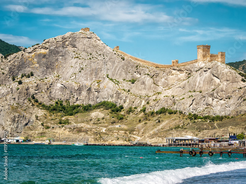 Ancient Genoese fortress in the city of Sudak  Crimea  Russia