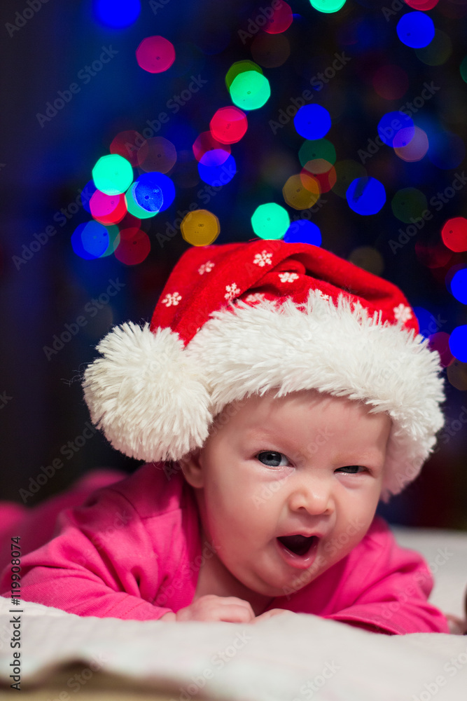 Baby in santa hat