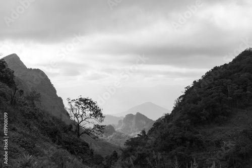 Landscape view of Chiang dao mountain area, Chiang mai, Thailand