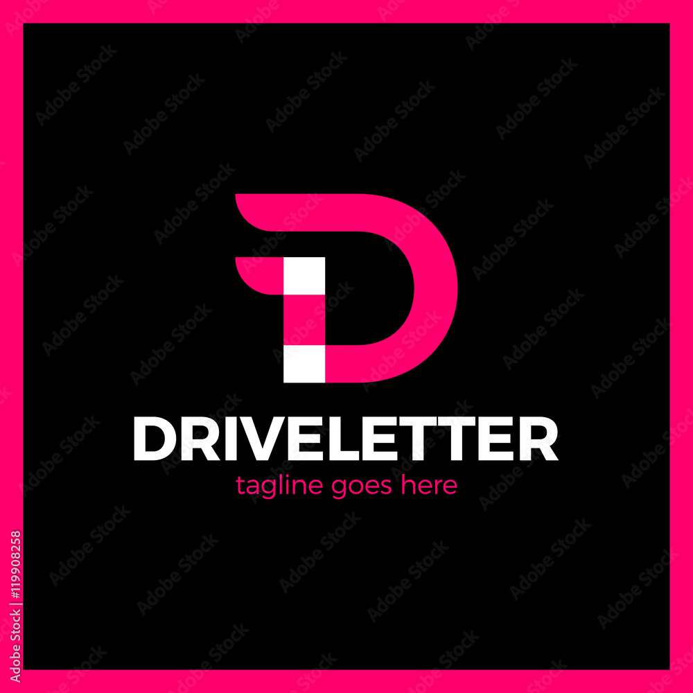 D letter logo with a two wing. Font style, vector design template elements for your application or corporate identity. Dynamic drive logotype D letter logo with a two wing. Font style, vector design template elements for your application or corporate identity. Dynamic drive logotype