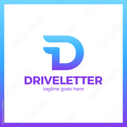Free Download D letter logo with a two wing. Font style, vector design template elements for your application or corporate identity. Dynamic drive  logotype - GFXLoad