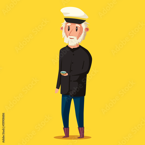 Sailor man character. Vector cartoon illustration