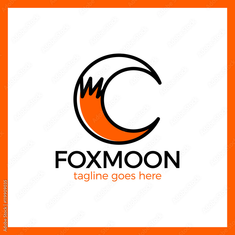 Obraz premium Fox Moon Logo - Letter C.