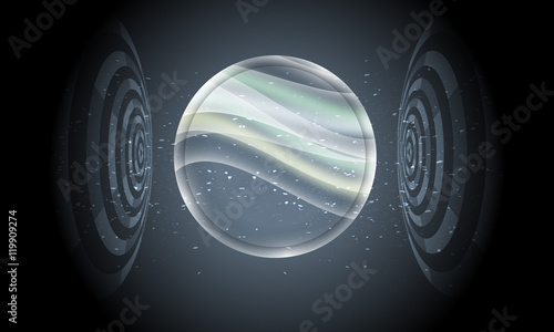 Vector futuristic background with transparent circular objects