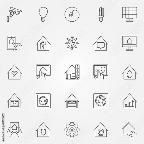 Smart home icons set