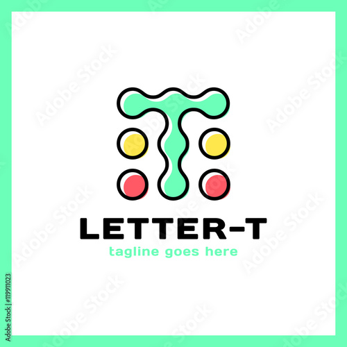 Letter T dots logo design, technology, electronics, digital logotype