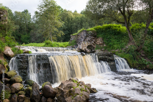 Waterfall on Viata river landscape  Belarus.