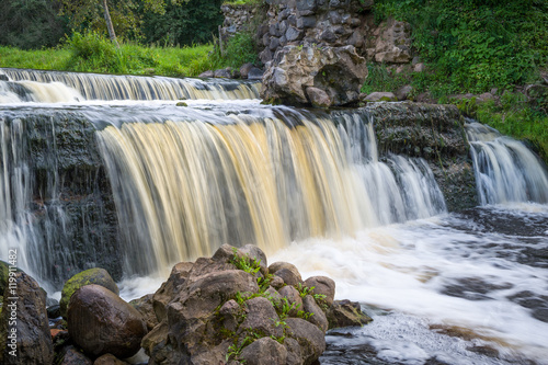 Waterfall on river Viata  Belarus.