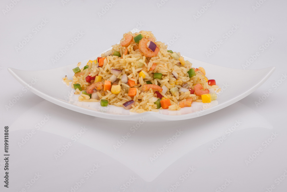 salad in a white plate on a white background salad in a white plate on a white background