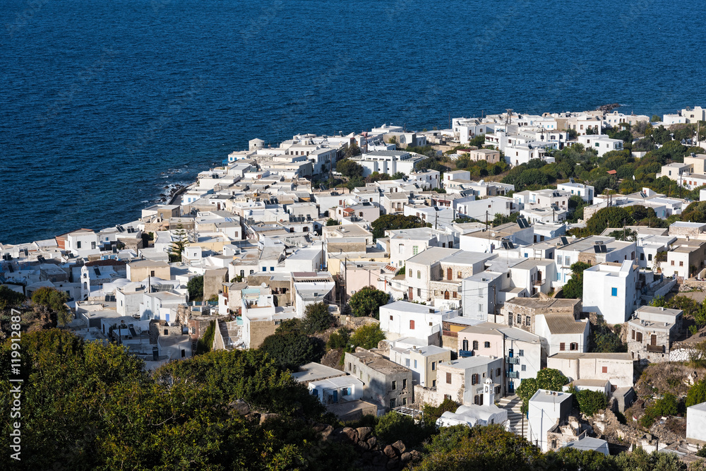 View of the traditional village of Mandraki in Nisyros island, Greece