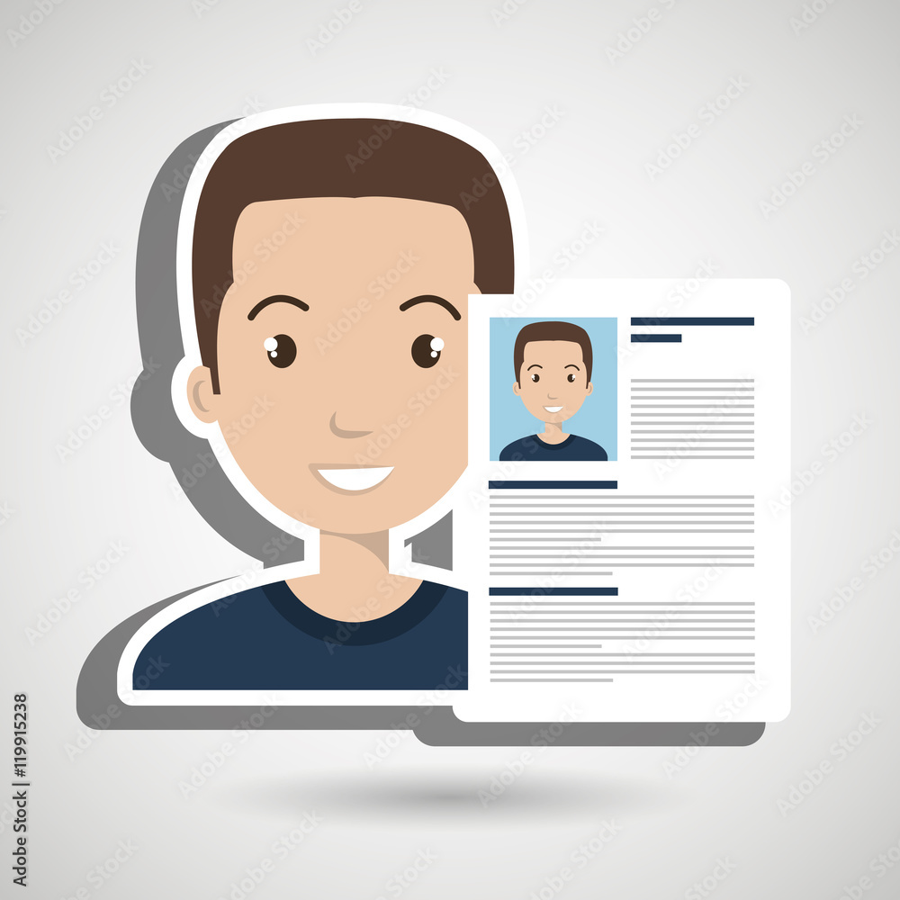cv resume man icon vector illustration graphic cv resume man icon vector illustration graphic