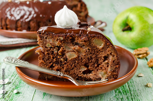 Chocolate cake with Apple and chocolate frosting
