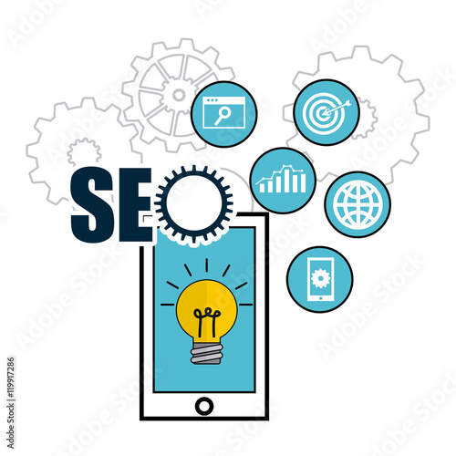 seo technology icon design, vector illustration eps10