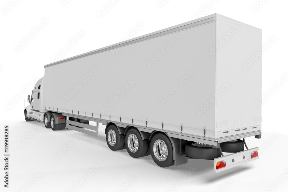 Big Truck Trailer - on white background Big Truck Trailer - on white background