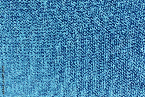 Blue color bath towel texture.