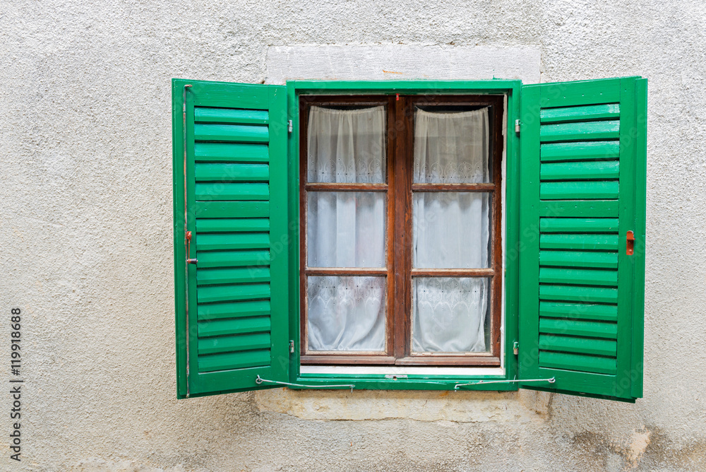 Typical window in a house in Europe