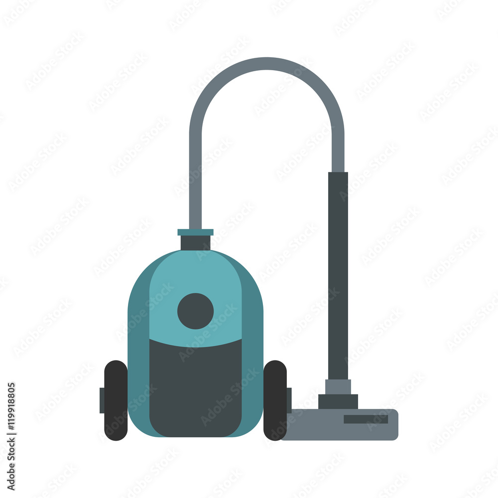 Vacuum cleaner icon in flat style isolated on white background. Home appliances symbol vector illustration Vacuum cleaner icon in flat style isolated on white background. Home appliances symbol vector illustration