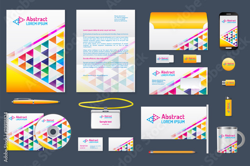 Corporate identity branding template. Modern business stationery mock-up.