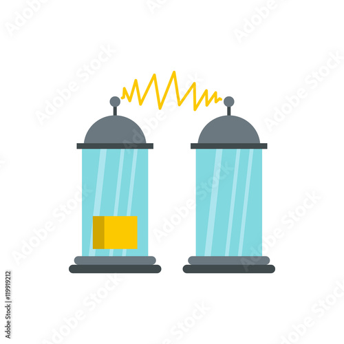 Electrical impulses icon in flat style isolated on white background. Innovation symbol vector illustration