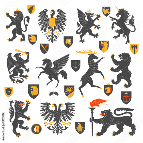 Heraldic Animals And Elements