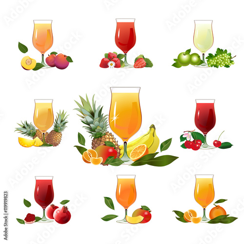 Fruits juices. Vector