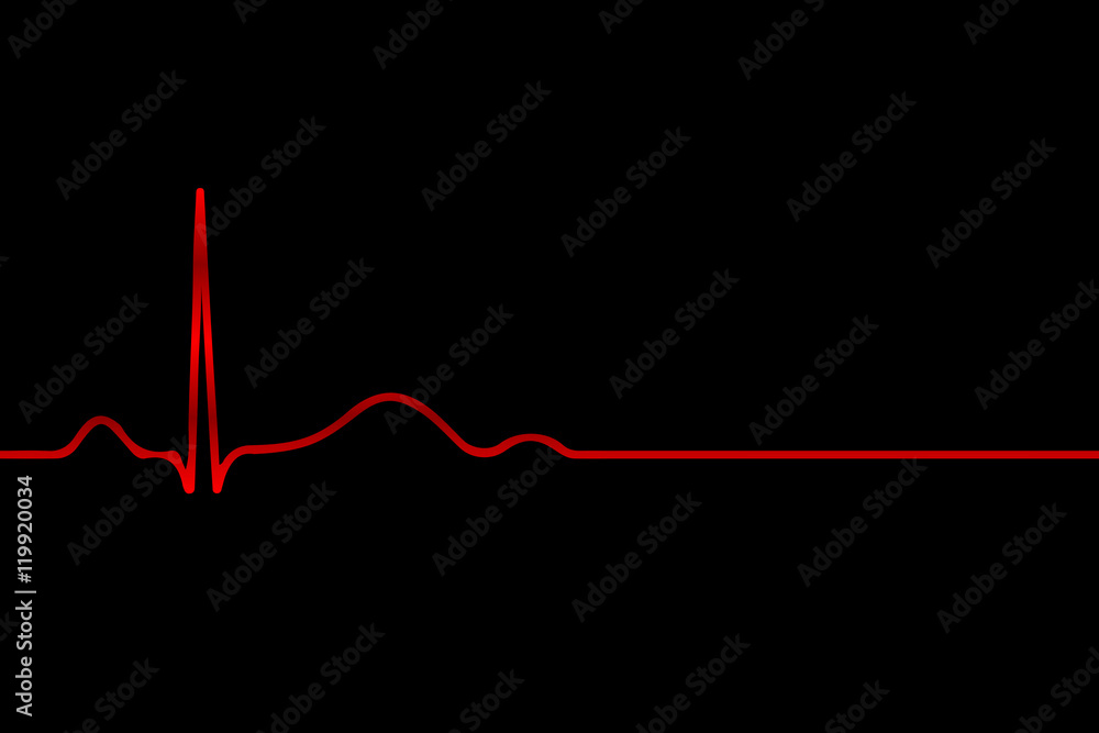 Red cardiogram on a black background