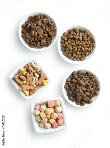 Different dog foods.