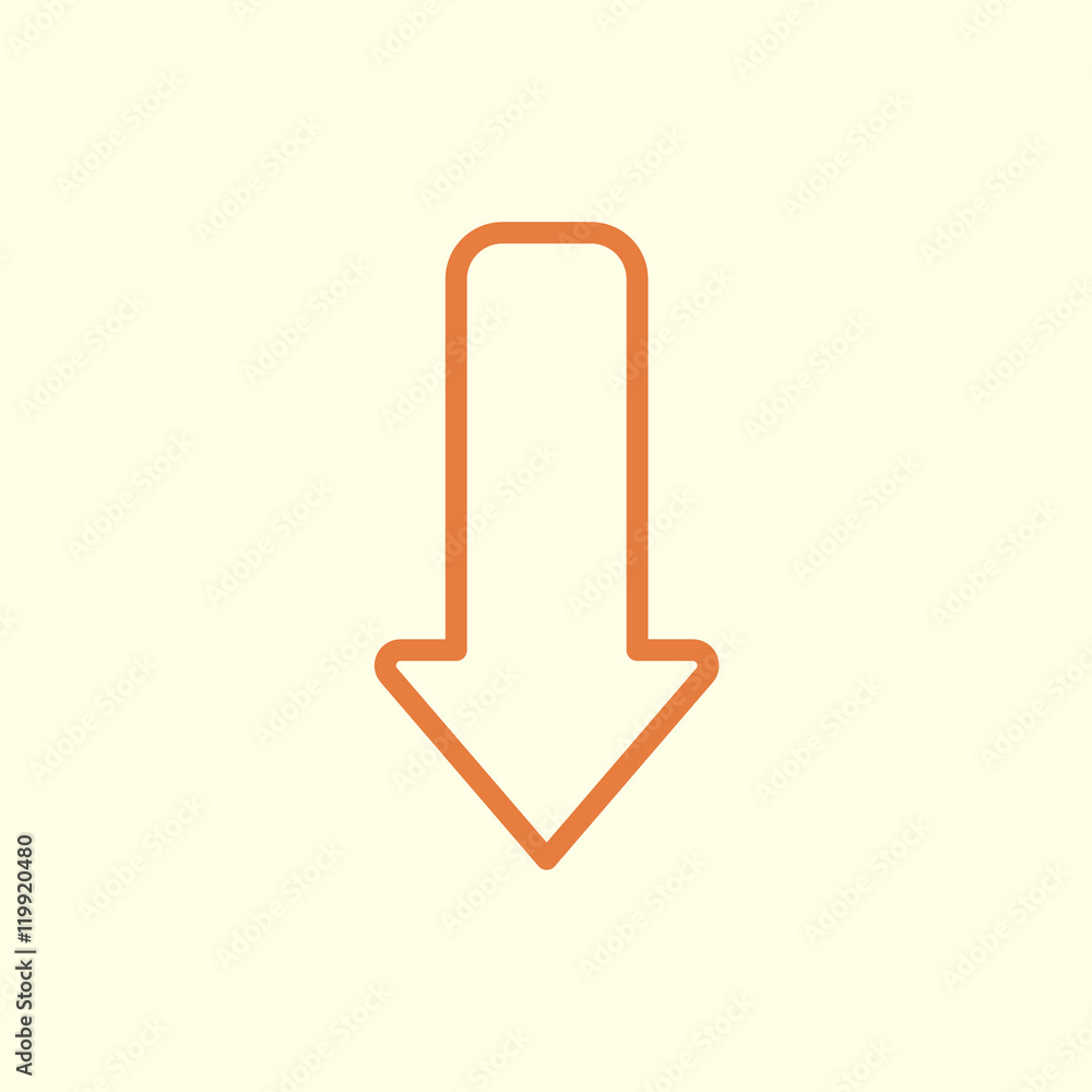 down arrow line icon