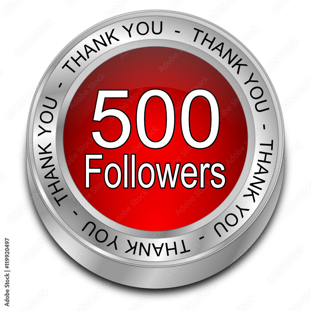 500 Followers Thank you - 3D illustration