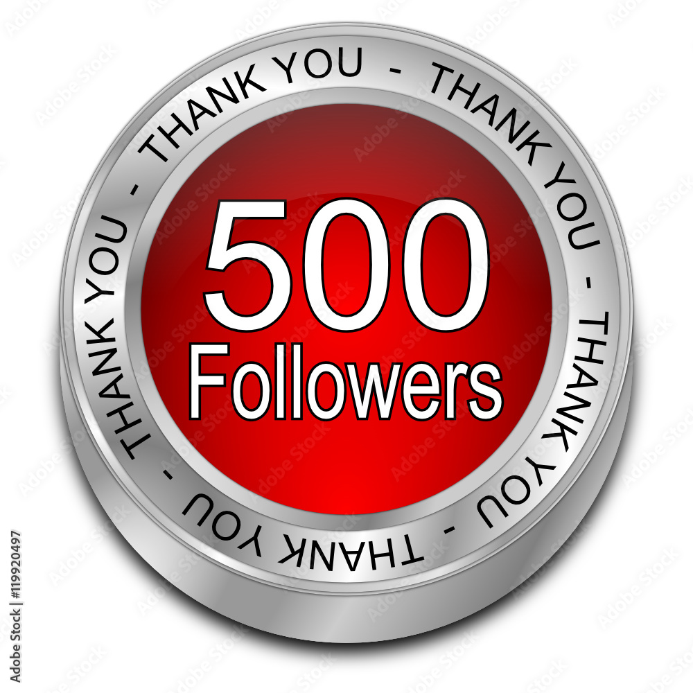 500 Followers Thank you - 3D illustration 500 Followers Thank you - 3D illustration