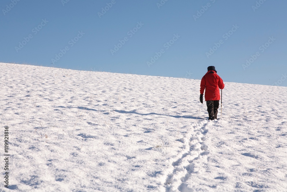 Hiking in snow